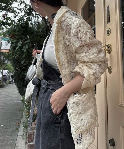 WILLFULLY(ウィルフリー)の「cord embroidery mesh lace shirt JK(その他アウター・レディース・ブラック/タン/アイボリー・FREE)」の4枚目の写真