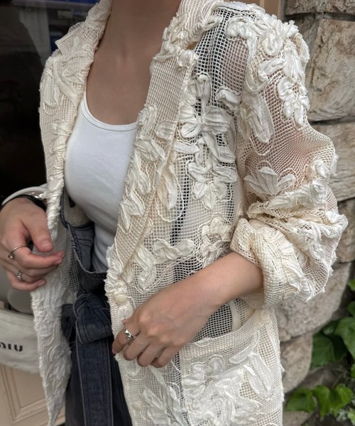 WILLFULLY(ウィルフリー)の「cord embroidery mesh lace shirt JK(その他アウター・レディース・ブラック/タン/アイボリー・FREE)」の5枚目の写真