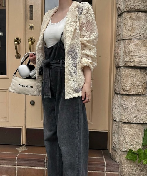 WILLFULLY(ウィルフリー)の「cord embroidery mesh lace shirt JK(その他アウター・レディース・ブラック/タン/アイボリー・FREE)」の6枚目の写真