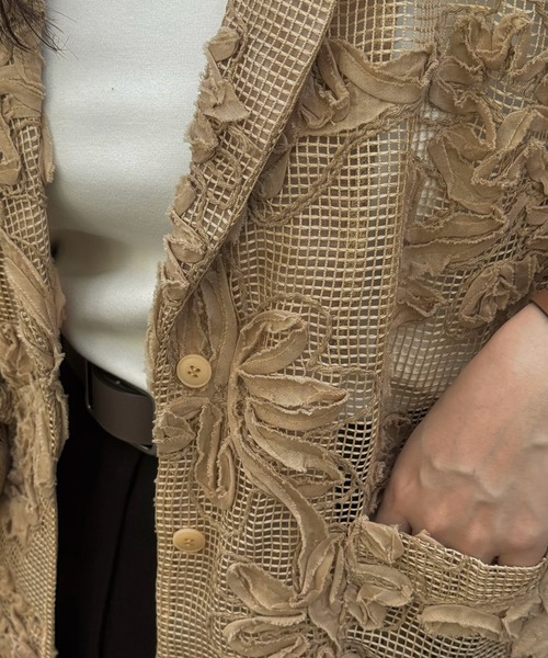 WILLFULLY(ウィルフリー)の「cord embroidery mesh lace shirt JK(その他アウター・レディース・ブラック/タン/アイボリー・FREE)」の13枚目の写真
