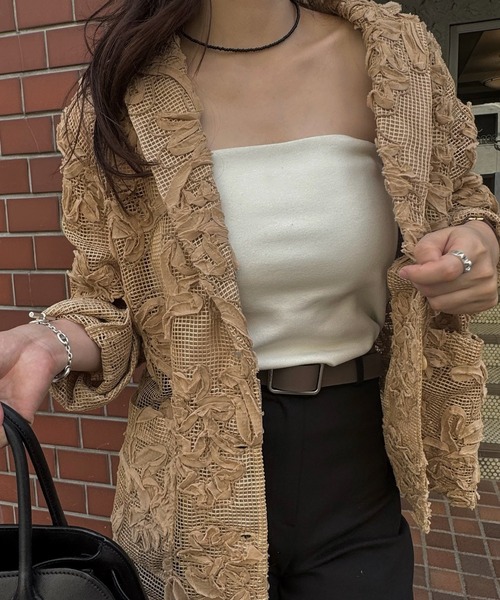 WILLFULLY(ウィルフリー)の「cord embroidery mesh lace shirt JK(その他アウター・レディース・ブラック/タン/アイボリー・FREE)」の15枚目の写真