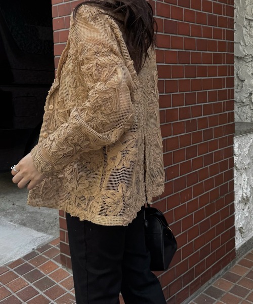 WILLFULLY(ウィルフリー)の「cord embroidery mesh lace shirt JK(その他アウター・レディース・ブラック/タン/アイボリー・FREE)」の16枚目の写真