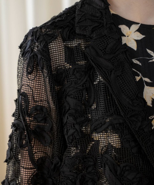 WILLFULLY(ウィルフリー)の「cord embroidery mesh lace shirt JK(その他アウター・レディース・ブラック/タン/アイボリー・FREE)」の18枚目の写真