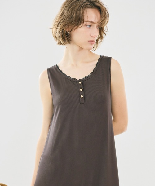 coca(coca)(コカ)の「\速乾・防シワ/リブボタンワンピース(ワンピース・レディース・ブラック/ブラウン・L/M/S)」の5枚目の写真