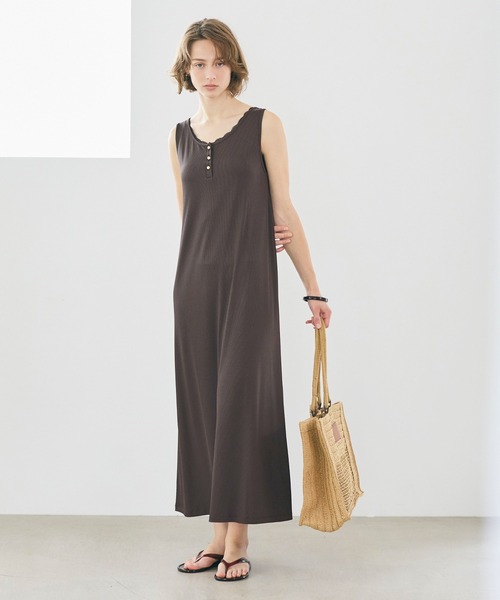 coca(coca)(コカ)の「\速乾・防シワ/リブボタンワンピース(ワンピース・レディース・ブラック/ブラウン・L/M/S)」の7枚目の写真