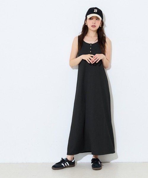 coca(coca)(コカ)の「\速乾・防シワ/リブボタンワンピース(ワンピース・レディース・ブラック/ブラウン・L/M/S)」の13枚目の写真