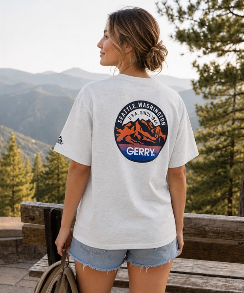 GERRY(ジェリー)の「GERRY ジェリー メンズ半袖Tシャツ デザインロゴ バックプリント(Tシャツ/カットソー・メンズ・アッシュグレー/ブラック/ホワイト・M/L/XL)」の1枚目の写真