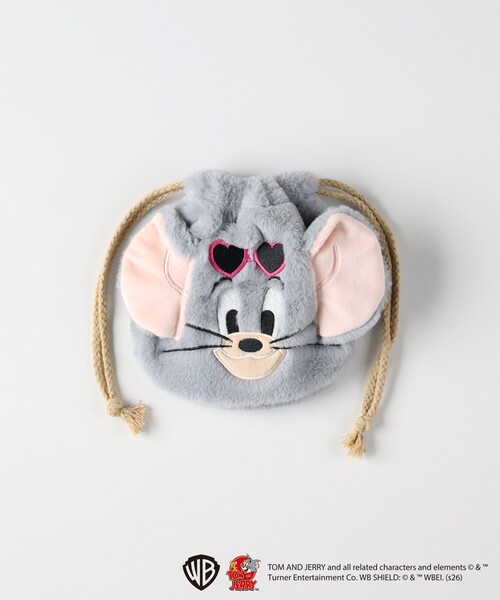 Right-on(ライトオン)の「【トムとジェリー】刺繍巾着(その他・レディース・ライトグレー系/ベージュ系/グレー系・99)」の1枚目の写真