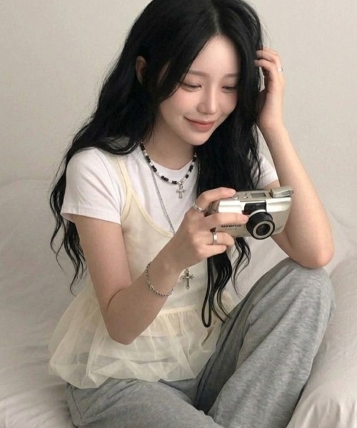 lulufa（ルルファ）の「バックリボンシアーバルーンアウトキャミソール（キャミソール・レディース・ブラック/ベージュ/アイボリー・FREE）」の20枚目の写真