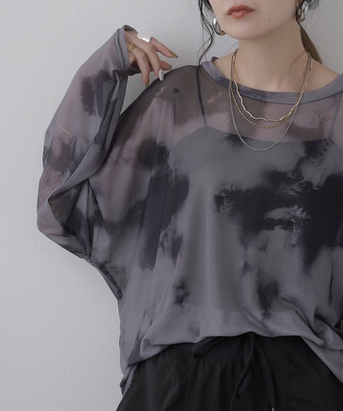 crossi（クロッシー）の「チュールレース総柄長袖プルオーバー（Tシャツ/カットソー・レディース・ホワイト・FREE）」の13枚目の写真