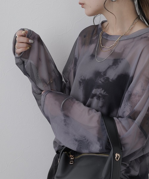 crossi（クロッシー）の「チュールレース総柄長袖プルオーバー（Tシャツ/カットソー・レディース・ホワイト・FREE）」の12枚目の写真