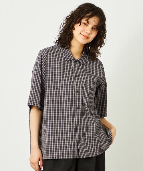 MACKINTOSH PHILOSOPHY(マッキントッシュ フィロソフィー)の「GREY LABEL チェックショートスリーブシャツ(シャツ/ブラウス・レディース・ブラック/ベージュ系その他・2/6)」の1枚目の写真