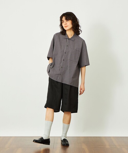 MACKINTOSH PHILOSOPHY(マッキントッシュ フィロソフィー)の「GREY LABEL チェックショートスリーブシャツ(シャツ/ブラウス・レディース・ブラック/ベージュ系その他・2/6)」の3枚目の写真