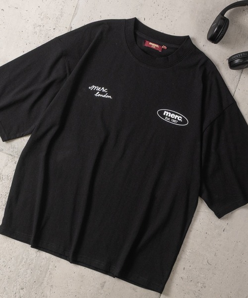 merc london(メルクロンドン)の「【8】〔merc london/メルクロンドン〕フロントロゴ&オーバルロゴ クルーネックハーフスリーブTシャツ(Tシャツ/カットソー・メンズ・ネイビー系2/ネイビー系1/ブラック系2/ブラック系1/ホワイト系2/ホワイト系1・LARGE/MEDIUM)」の3枚目の写真