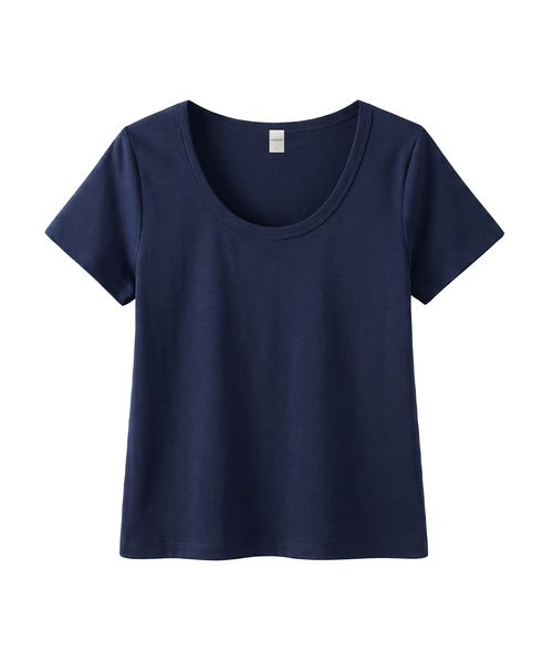 KIMDOH（キムド）の「Luna Cotton T-shirt（Tシャツ/カットソー・レディース・ブラック/ライトグレー/ホワイト/スカイブルー/ネイビー/アイボリー・FREE）」の6枚目の写真