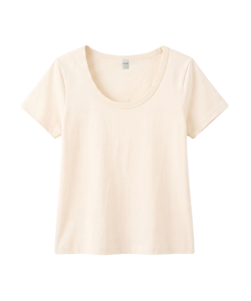 KIMDOH（キムド）の「Luna Cotton T-shirt（Tシャツ/カットソー・レディース・ブラック/ライトグレー/ホワイト/スカイブルー/ネイビー/アイボリー・FREE）」の2枚目の写真