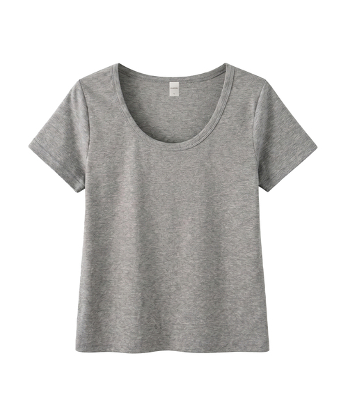 KIMDOH（キムド）の「Luna Cotton T-shirt（Tシャツ/カットソー・レディース・ブラック/ライトグレー/ホワイト/スカイブルー/ネイビー/アイボリー・FREE）」の4枚目の写真