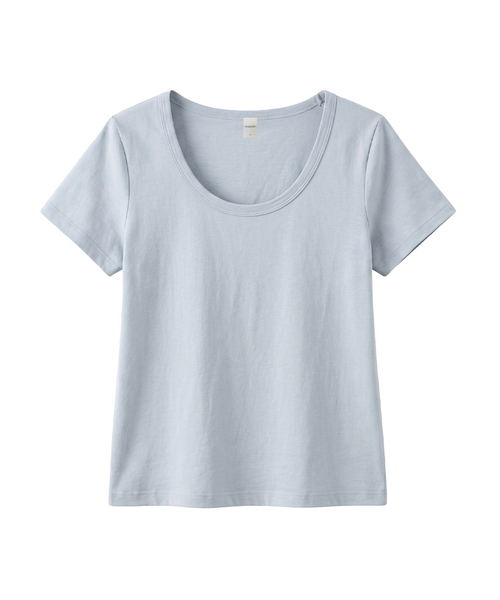 KIMDOH（キムド）の「Luna Cotton T-shirt（Tシャツ/カットソー・レディース・ブラック/ライトグレー/ホワイト/スカイブルー/ネイビー/アイボリー・FREE）」の5枚目の写真