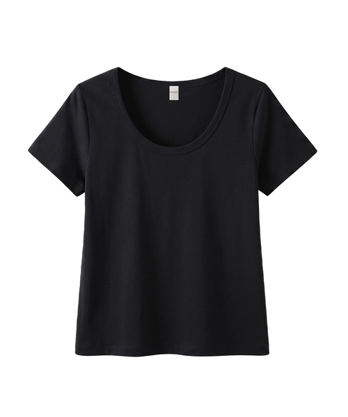 KIMDOH（キムド）の「Luna Cotton T-shirt（Tシャツ/カットソー・レディース・ブラック/ライトグレー/ホワイト/スカイブルー/ネイビー/アイボリー・FREE）」の3枚目の写真
