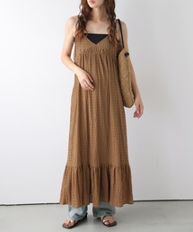 バックリボン ジャガード キャミワンピース