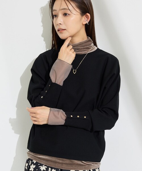 INDIVI(インディヴィ)の「【選べる6色/ストレッチ◎】きれいめドルマンスリーブニット(ニット/セーター・レディース・イエロー/ブルー系その他/オフホワイト/ブラック/キャメル/ライトオレンジ系・38/13/05/19/15 /34)」の1枚目の写真