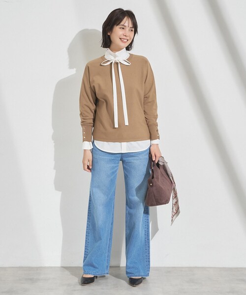INDIVI(インディヴィ)の「【選べる6色/ストレッチ◎】きれいめドルマンスリーブニット(ニット/セーター・レディース・イエロー/ブルー系その他/オフホワイト/ブラック/キャメル/ライトオレンジ系・38/13/05/19/15 /34)」の18枚目の写真