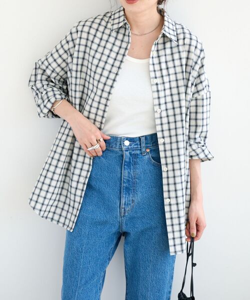 OUTDOOR PRODUCTS（アウトドアプロダクツ）の「チェックシャツ セットアップ対応（シャツ/ブラウス・レディース・ホワイト/ブラウン・FREE）」の21枚目の写真