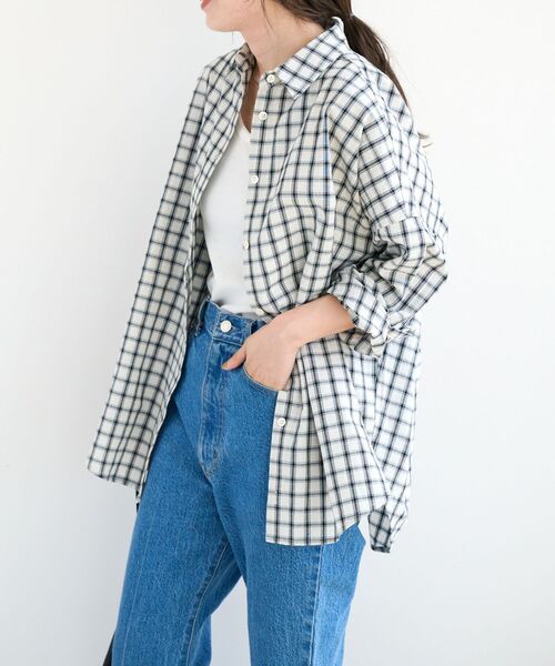 OUTDOOR PRODUCTS（アウトドアプロダクツ）の「チェックシャツ セットアップ対応（シャツ/ブラウス・レディース・ホワイト/ブラウン・FREE）」の22枚目の写真