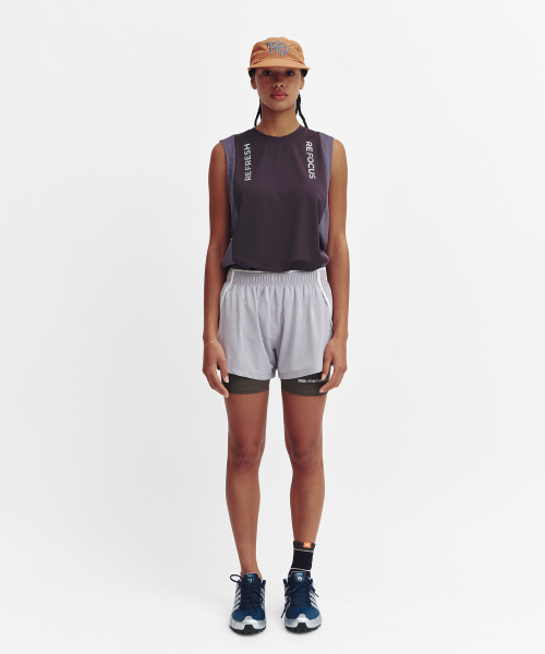 MENASOO(ミナス)の「Mesh Runner Soft Shorts_Gray(その他パンツ・レディース・グレー・M/S)」の2枚目の写真