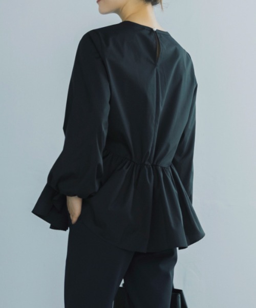 Sono(ソーノ)の「SONO/ソーノ ラウンディングペプラムLSブラウス(シャツ/ブラウス・レディース・ホワイト/ブラック/チェック・F)」の13枚目の写真