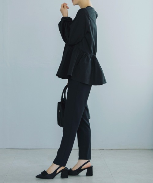 Sono(ソーノ)の「SONO/ソーノ ラウンディングペプラムLSブラウス(シャツ/ブラウス・レディース・ホワイト/ブラック/チェック・F)」の14枚目の写真