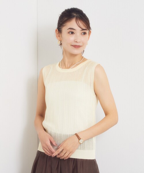 ITS'DEMO(イッツデモ)の「ラメリブニットトップス(タンクトップ・レディース・グレー/ブラック/ブラウン系その他/アイボリー・00)」の11枚目の写真