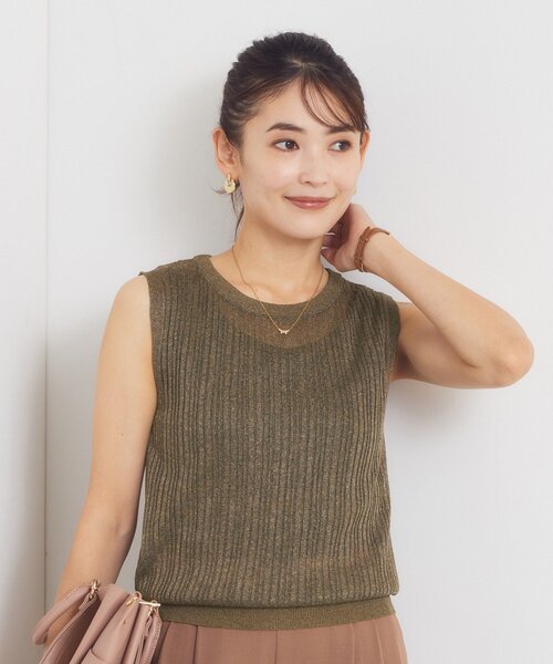 ITS'DEMO(イッツデモ)の「ラメリブニットトップス(タンクトップ・レディース・グレー/ブラック/ブラウン系その他/アイボリー・00)」の21枚目の写真