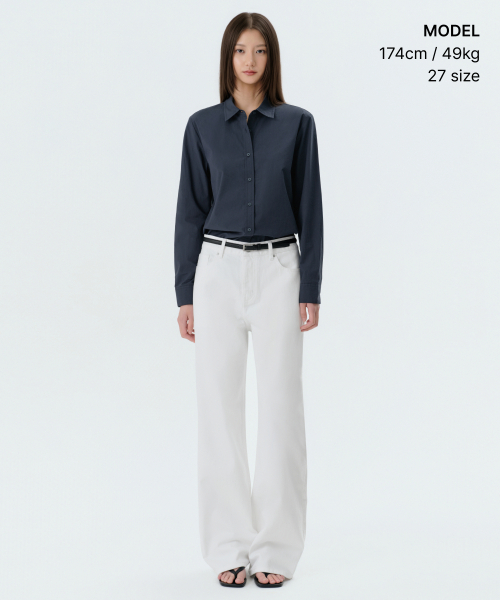 MUSINSA STANDARD WOMAN（ムシンサスタンダードウーマン）の「ウィメンズエッセンシャルワイドデニムパンツ[ホワイト]（デニムパンツ・レディース・その他・24/25/32/26/27/28/29/30/23）」の2枚目の写真
