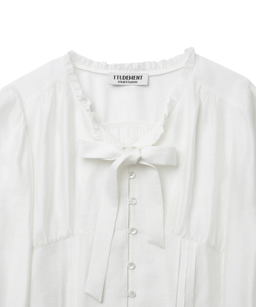 TTUDEMENT（トュードメント）の「SATIN TIE BLOUSE_IVORY（シャツ/ブラウス・レディース・その他・SMALL/MEDIUM）」の5枚目の写真