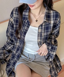 オーバーサイズチェックシャツ