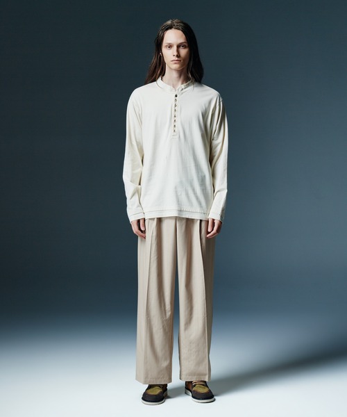 glamb(グラム)の「Stripe Grace Wide Pants / ストライプグレースワイドパンツ(その他パンツ・メンズ・ブラック/ベージュ/ネイビー・S/L/M)」の9枚目の写真