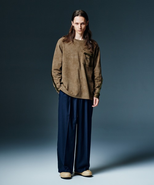 glamb(グラム)の「Stripe Grace Wide Pants / ストライプグレースワイドパンツ(その他パンツ・メンズ・ブラック/ベージュ/ネイビー・S/L/M)」の14枚目の写真