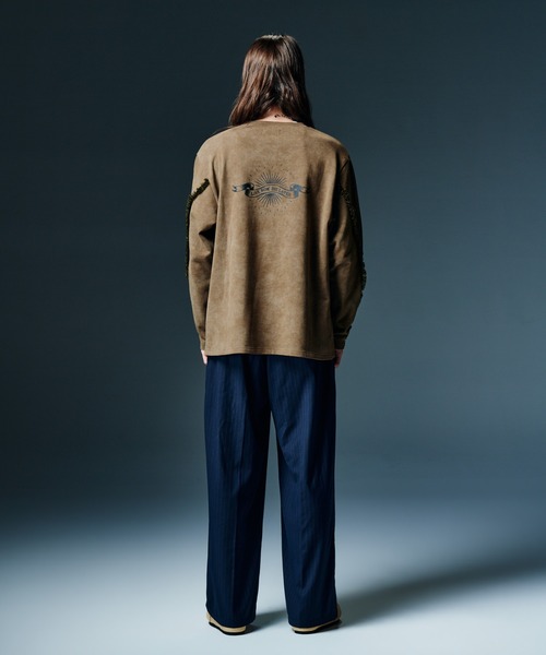 glamb(グラム)の「Stripe Grace Wide Pants / ストライプグレースワイドパンツ(その他パンツ・メンズ・ブラック/ベージュ/ネイビー・S/L/M)」の15枚目の写真