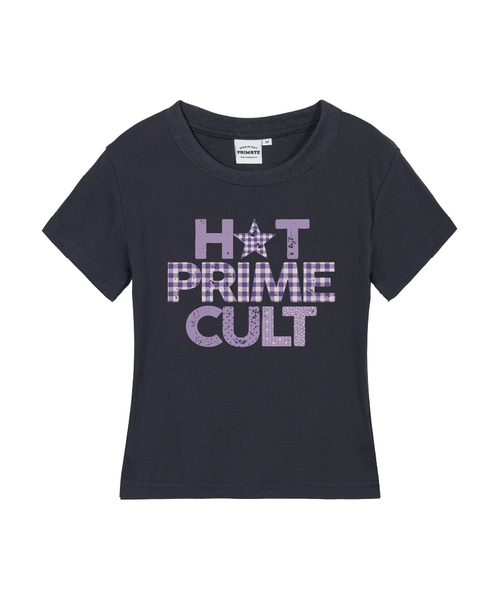 PRIMATE(プライメイト)の「CHECK RUSTEE レディース スリムフィット 半袖Tシャツ 5色(Tシャツ/カットソー・レディース・ブラック/クリーム/ホワイト/チャコール/カーキ・SMALL/MEDIUM/LARGE)」の3枚目の写真