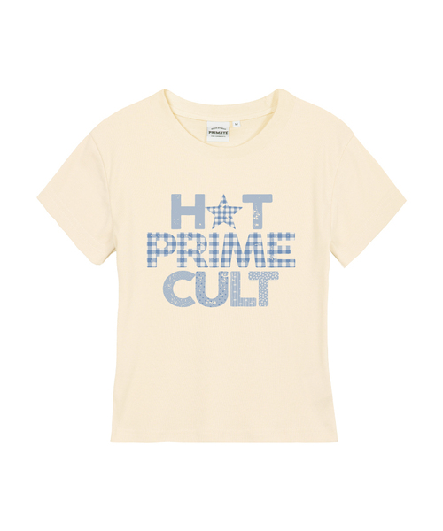 PRIMATE(プライメイト)の「CHECK RUSTEE レディース スリムフィット 半袖Tシャツ 5色(Tシャツ/カットソー・レディース・ブラック/クリーム/ホワイト/チャコール/カーキ・SMALL/MEDIUM/LARGE)」の4枚目の写真