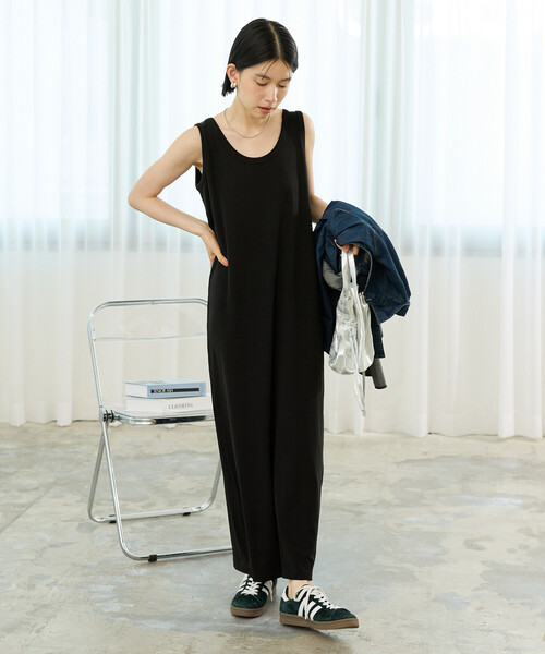 FREAK'S STORE(フリークスストア)の「リブノースリーブワンピース(ワンピース・レディース・ブラック/ベージュ・フリ-)」の5枚目の写真