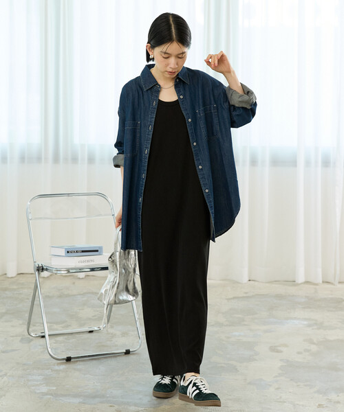 FREAK'S STORE(フリークスストア)の「リブノースリーブワンピース(ワンピース・レディース・ブラック/ベージュ・フリ-)」の10枚目の写真