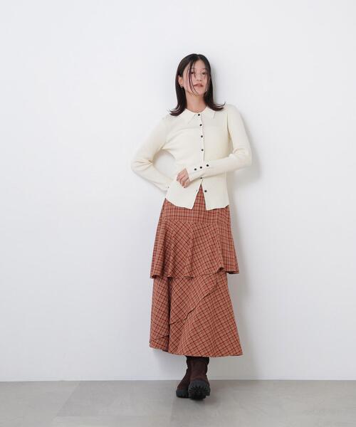 N.(N. Natural Beauty Basic)(エヌエヌナチュラルビューティーベーシック)の「チェックティアードスカート(スカート・レディース・ベージュ系その他/ブラウン系その他・FREE)」の5枚目の写真