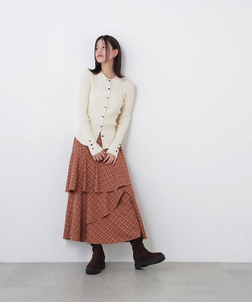 N.(N. Natural Beauty Basic)(エヌエヌナチュラルビューティーベーシック)の「チェックティアードスカート(スカート・レディース・ベージュ系その他/ブラウン系その他・FREE)」の8枚目の写真