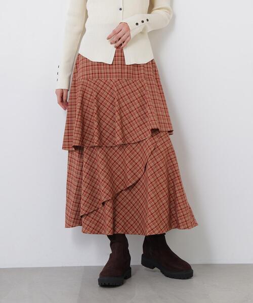 N.(N. Natural Beauty Basic)(エヌエヌナチュラルビューティーベーシック)の「チェックティアードスカート(スカート・レディース・ベージュ系その他/ブラウン系その他・FREE)」の10枚目の写真
