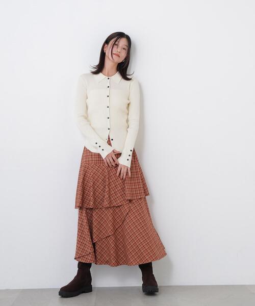 N.(N. Natural Beauty Basic)(エヌエヌナチュラルビューティーベーシック)の「チェックティアードスカート(スカート・レディース・ベージュ系その他/ブラウン系その他・FREE)」の11枚目の写真
