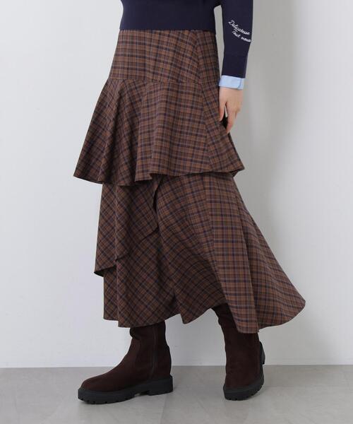 N.(N. Natural Beauty Basic)(エヌエヌナチュラルビューティーベーシック)の「チェックティアードスカート(スカート・レディース・ベージュ系その他/ブラウン系その他・FREE)」の14枚目の写真