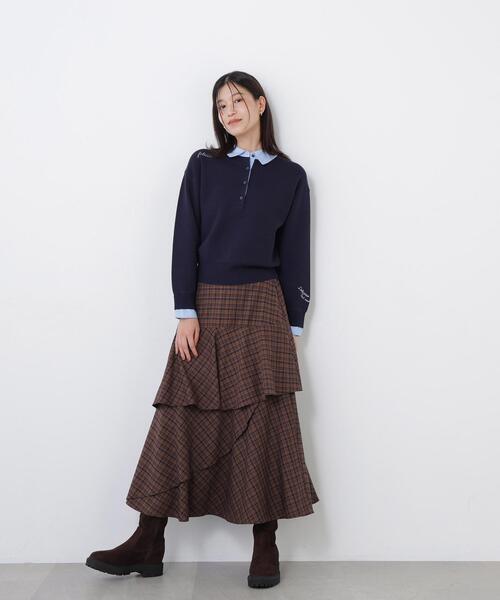 N.(N. Natural Beauty Basic)(エヌエヌナチュラルビューティーベーシック)の「チェックティアードスカート(スカート・レディース・ベージュ系その他/ブラウン系その他・FREE)」の17枚目の写真