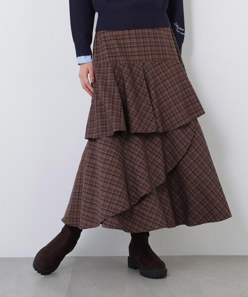 N.(N. Natural Beauty Basic)(エヌエヌナチュラルビューティーベーシック)の「チェックティアードスカート(スカート・レディース・ベージュ系その他/ブラウン系その他・FREE)」の18枚目の写真
